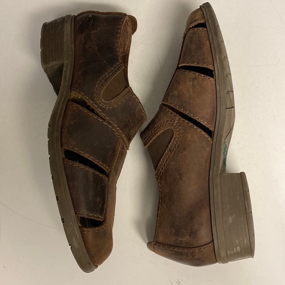 BASS Brown Leather Slip On Vented Shoes Size 9.5 main image 7